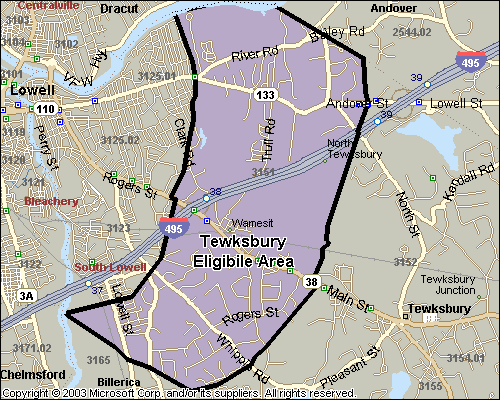 Map Of Tewksbury