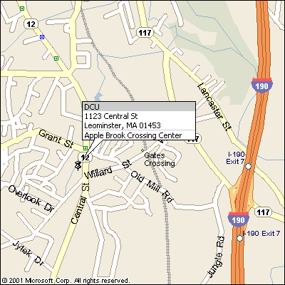 Map of Leominster ATM area