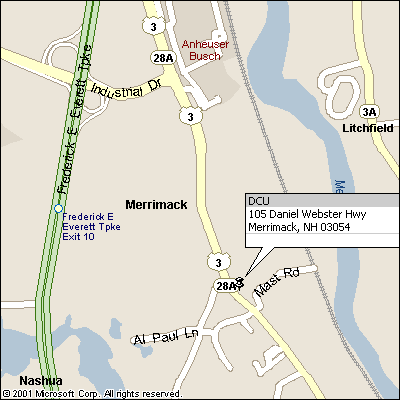 Map of Merrimack Branch area