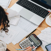 A woman on her laptop