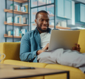 A man on his laptop