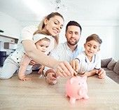 A family saving their money.