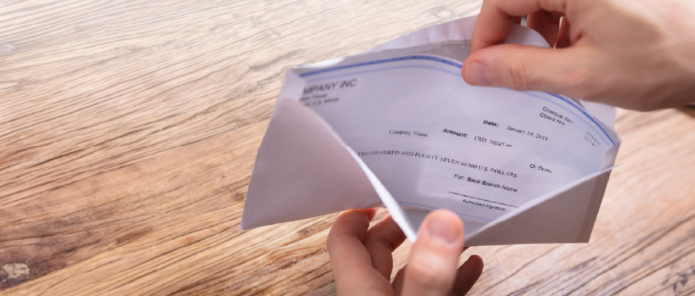 Check in envelope