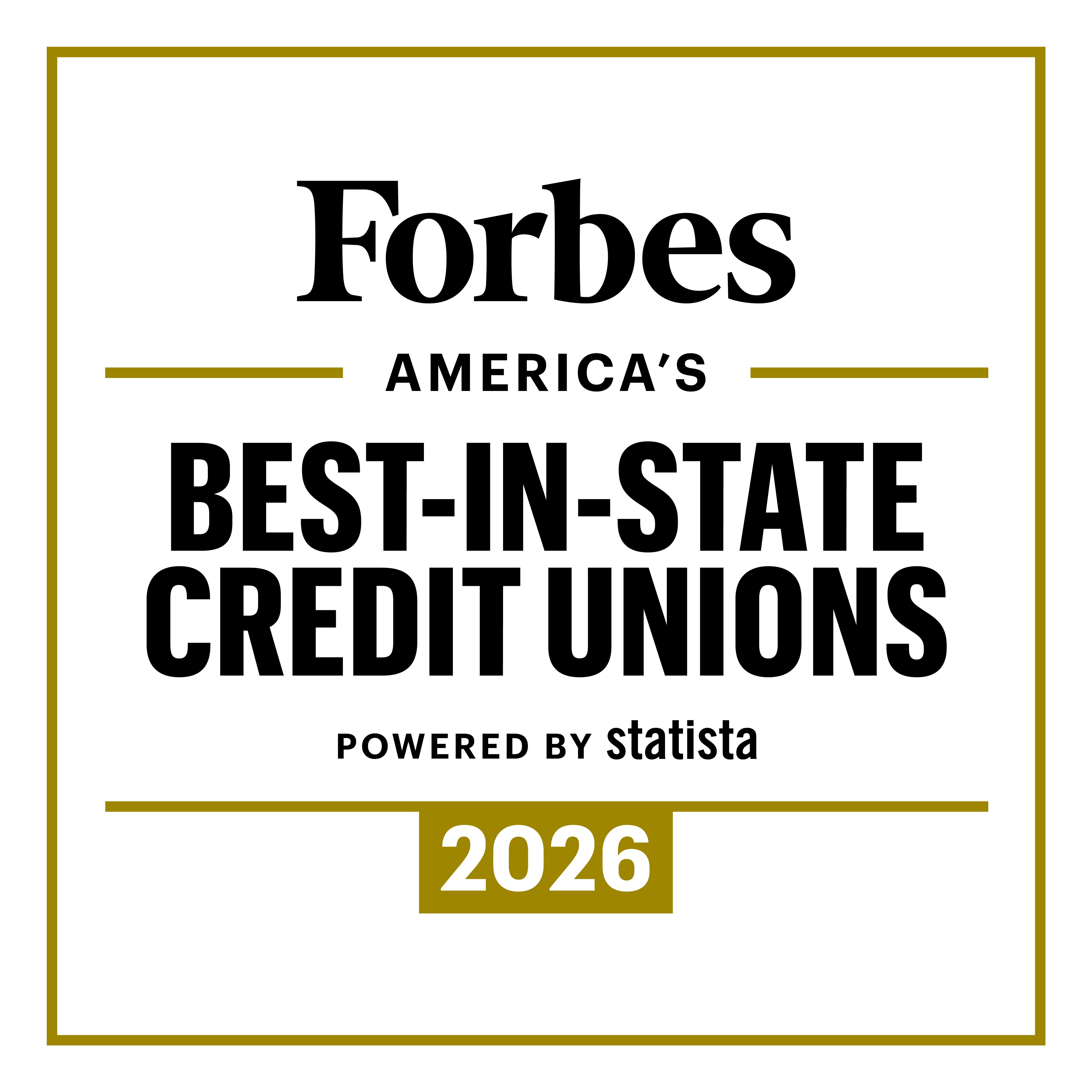 Forbes America's Best in State Credit Union 2026 Badge