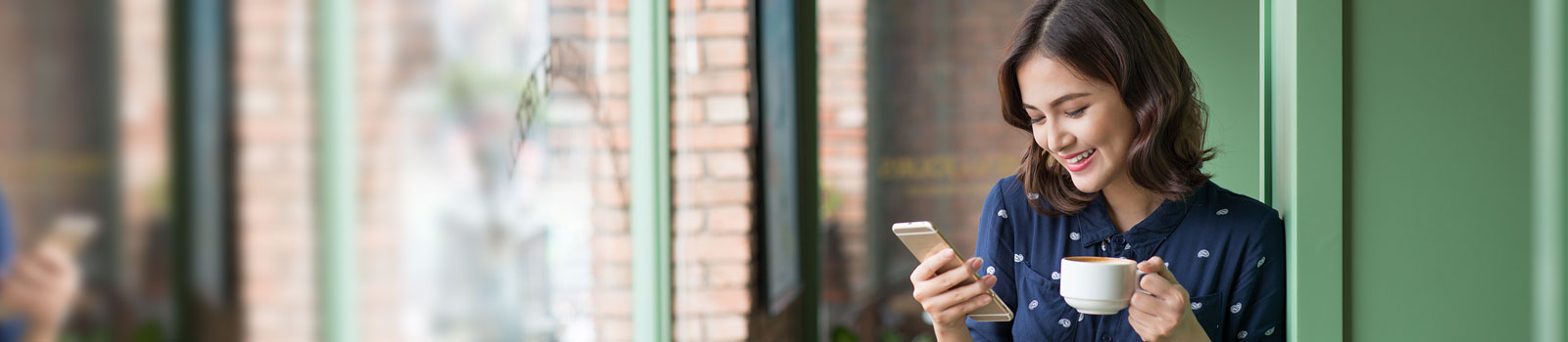 Woman looking at smart phone