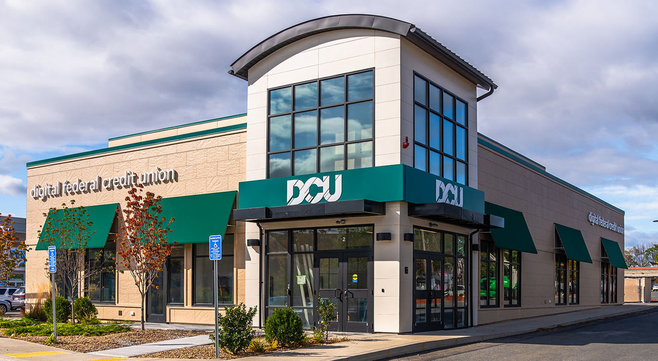 exterior view of a DCU branch building