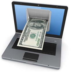 computer taking deposit