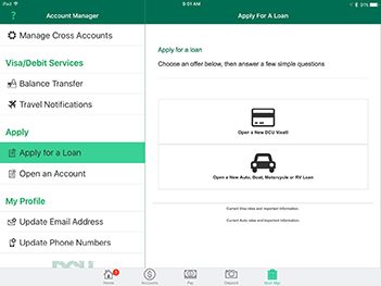 iPad Account Manager view