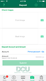iPhone deposit view