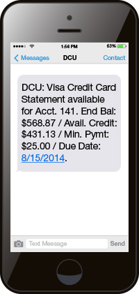 Visa Credit Card Statement Notification