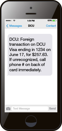 Visa Text Alert